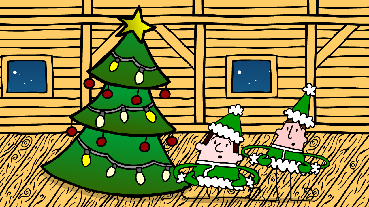 christmas, tree, lights, elves