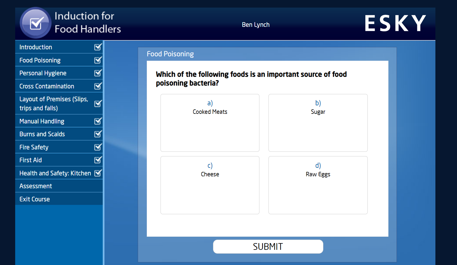 Induction for Food Handlers | Assessment